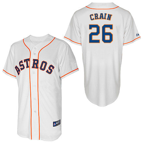 Jesse Crain #26 Youth Baseball Jersey-Houston Astros Authentic Home White Cool Base MLB Jersey